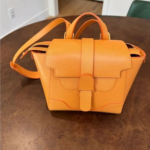 Orange pebbled leather Senreve Mini Maestra bag - Picture 7 of 12
